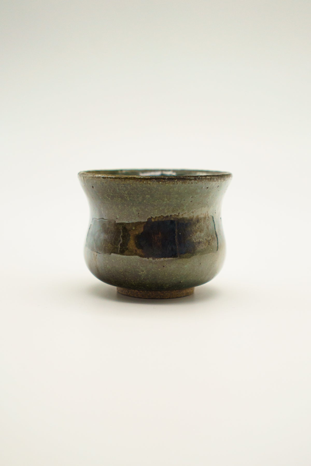 Dark Green Teacup with Manganese Accent
