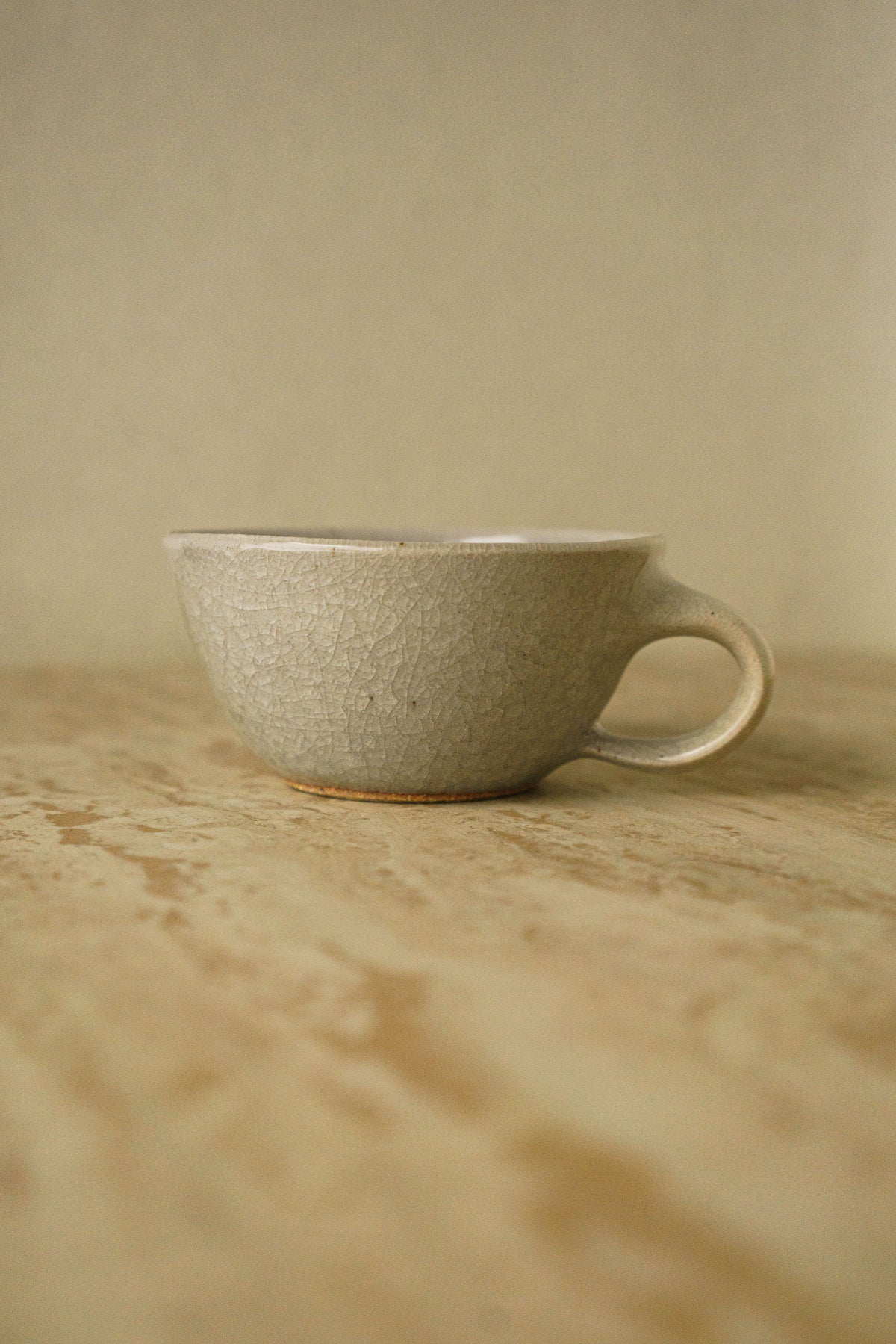 Wide Cappuccino Mug in Ice Crack