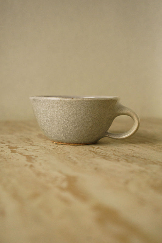 Wide Cappuccino Mug in Ice Crack