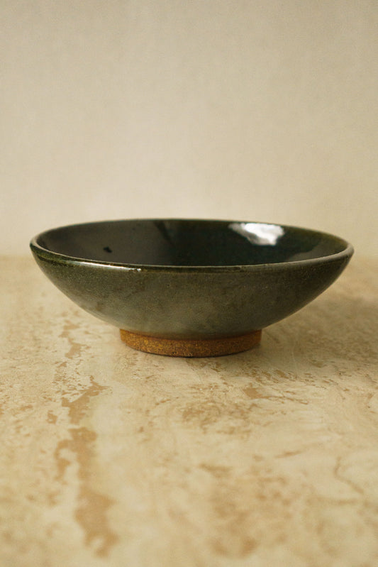 Medium Bowl in Dark Oribe Green